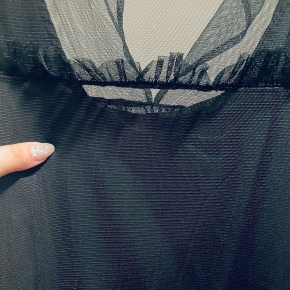 Zara trafaluc collection black soft tulle dress with ruffled bottom x - Picture 2 of 4